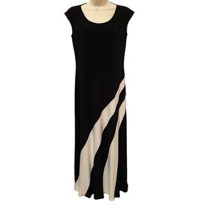 Joseph Ribkoff Women's Maxi Dress Black & White Stretchy Size 8